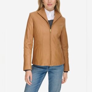 NWT Cole Haan Hazelnut Tan Leather Jacket - M